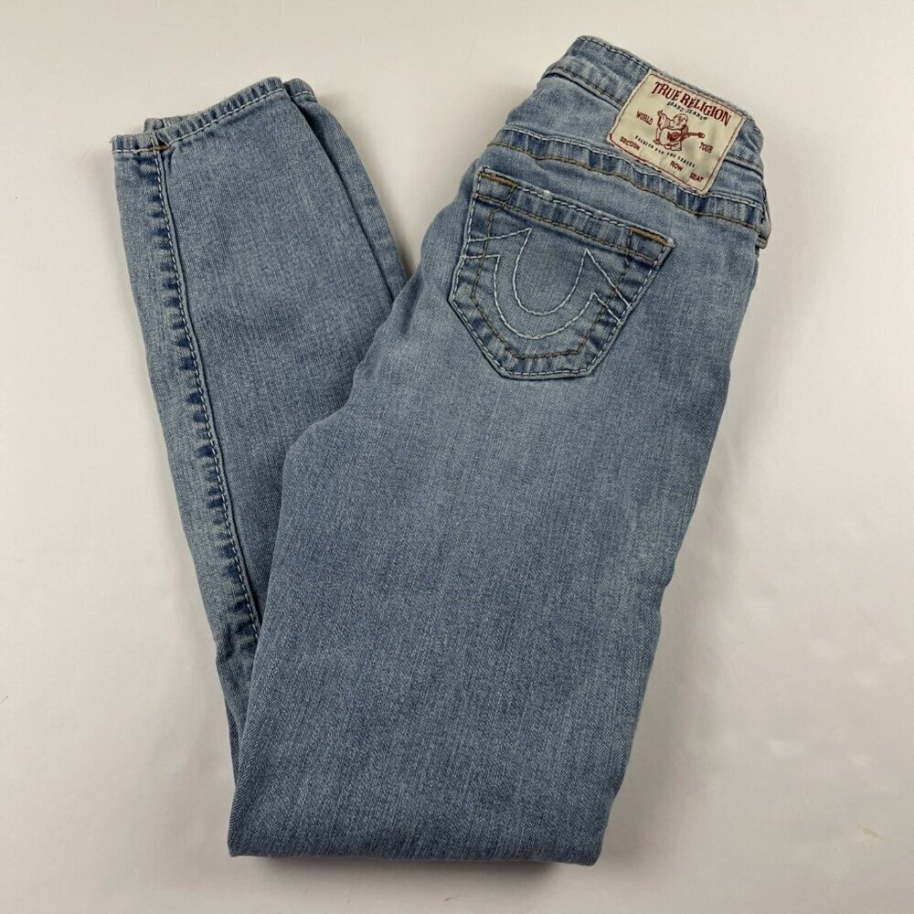 True Religion Jeans Halle Mid Rise Super Skinny Women’s 25 Denim Stretch